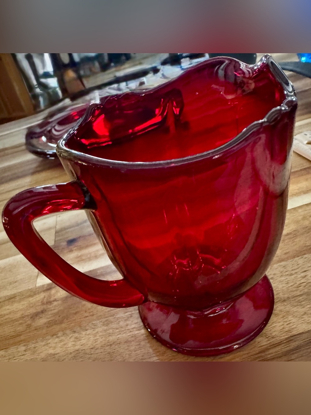 New Martinsville “Newport” Ruby Red Glass Creamer - Depression Era